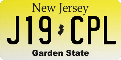 NJ license plate J19CPL