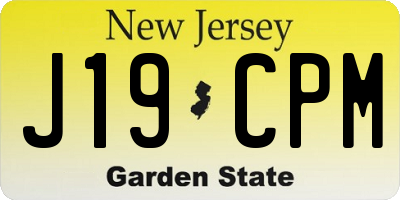 NJ license plate J19CPM