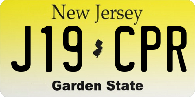 NJ license plate J19CPR