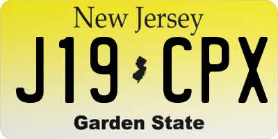 NJ license plate J19CPX