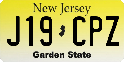 NJ license plate J19CPZ