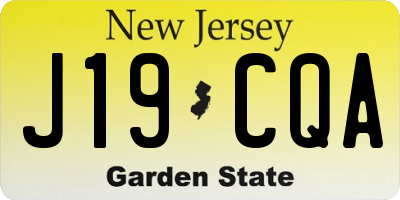NJ license plate J19CQA