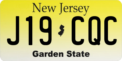 NJ license plate J19CQC