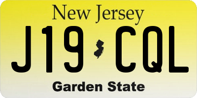 NJ license plate J19CQL