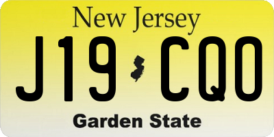 NJ license plate J19CQO