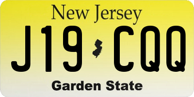 NJ license plate J19CQQ