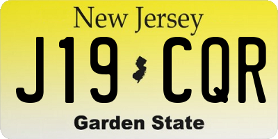 NJ license plate J19CQR