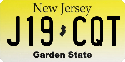 NJ license plate J19CQT