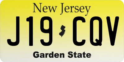 NJ license plate J19CQV