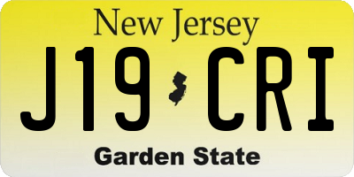 NJ license plate J19CRI