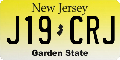 NJ license plate J19CRJ