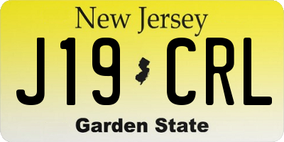 NJ license plate J19CRL