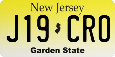 NJ license plate J19CRO