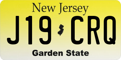NJ license plate J19CRQ
