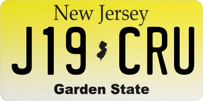 NJ license plate J19CRU