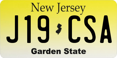 NJ license plate J19CSA