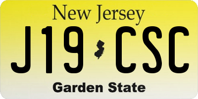 NJ license plate J19CSC