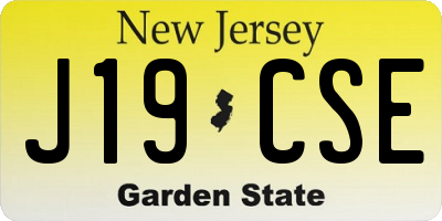 NJ license plate J19CSE