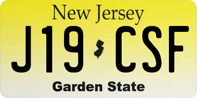 NJ license plate J19CSF
