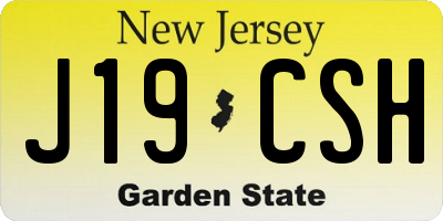 NJ license plate J19CSH