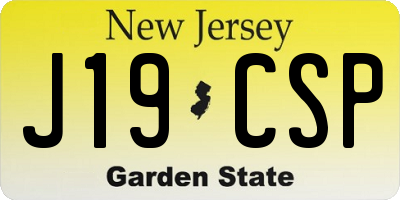 NJ license plate J19CSP