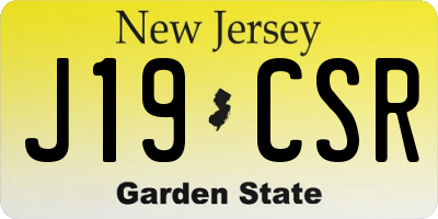 NJ license plate J19CSR