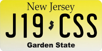 NJ license plate J19CSS
