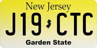 NJ license plate J19CTC