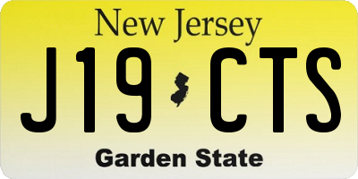 NJ license plate J19CTS