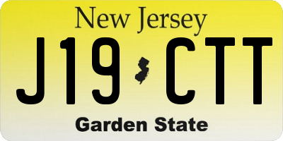 NJ license plate J19CTT