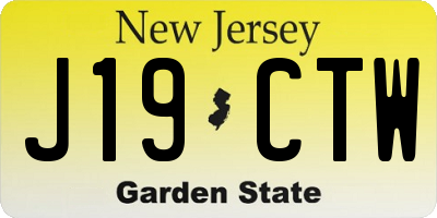 NJ license plate J19CTW