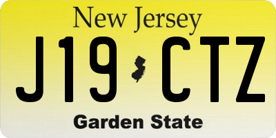 NJ license plate J19CTZ