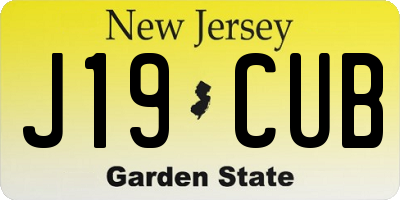 NJ license plate J19CUB