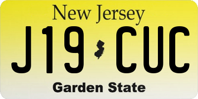 NJ license plate J19CUC