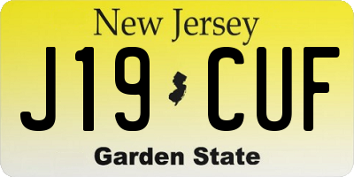 NJ license plate J19CUF