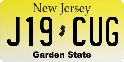 NJ license plate J19CUG