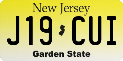 NJ license plate J19CUI