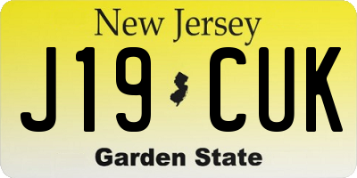 NJ license plate J19CUK