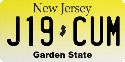 NJ license plate J19CUM