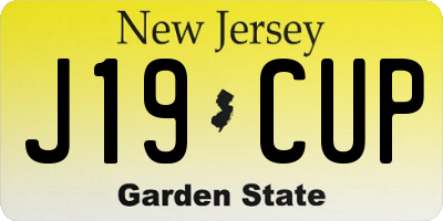 NJ license plate J19CUP