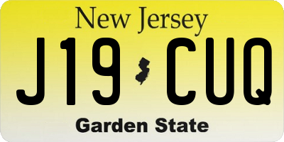 NJ license plate J19CUQ