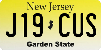 NJ license plate J19CUS