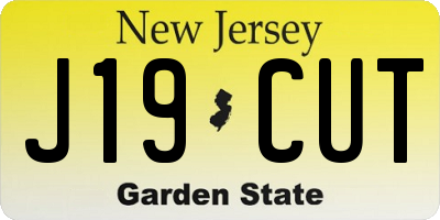 NJ license plate J19CUT