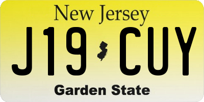 NJ license plate J19CUY
