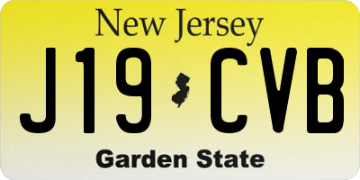 NJ license plate J19CVB