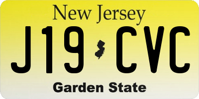 NJ license plate J19CVC