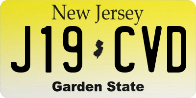 NJ license plate J19CVD