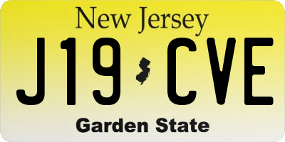 NJ license plate J19CVE