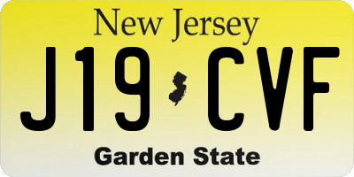 NJ license plate J19CVF