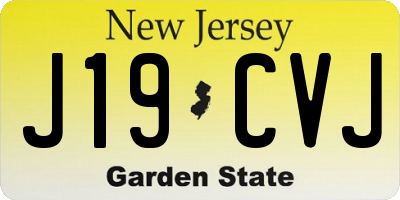 NJ license plate J19CVJ